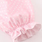 Pink dot smocked western embroidery girl dress