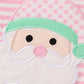 Pink stripe christmas santa claus applique girl romper