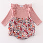 Pink floral girl ruffle bubble