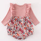 Pink floral girl ruffle bubble