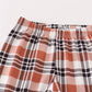 Rust plaid girl ruffle pants set