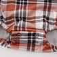 Rust plaid girl ruffle bubble