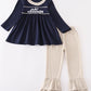 Navy nativity embroidery girl set