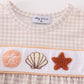 Khaki shells starfish french knot girl bubble