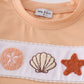 Khaki shells starfish french knot boy set