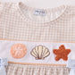 Khaki shells starfish french knot girl set