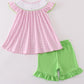 Pink golf embroidery gingham girl set