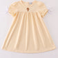 Beige easter cross french knot girl dress