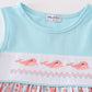 Blue whale embroidery girl dress