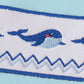 Blue whale embroidery boy set