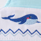 Blue whale embroidery boy bubble