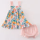 Citrus Bloom print girl bloomer set