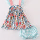 Garden blossom print girl bloomer set