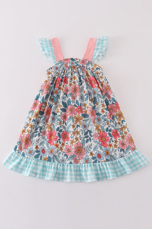 Garden blossom print girl dress