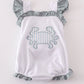 White crab applique ruffle girl bubble