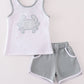 White crab applique girl set