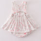 Pink Blush Meadow smocked girl bubble