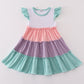 Multicolored tiered girl dress