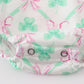 Green lucky clover bow embroidery girl bubble