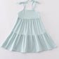 Blue tiered strap girl dress