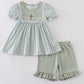 Sage easter he is risen cross embroidery girl set