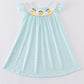 Mint lemon embroidery girl dress