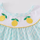 Mint lemon embroidery girl dress