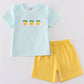 Mint lemon embroidery boy set