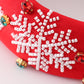 Red christmas snowflake embroidery adults headband