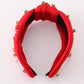 Red christmas snowflake embroidery adults headband