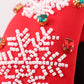 Red christmas snowflake embroidery adults headband