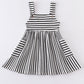 Black stripe strap girl dress