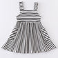 Black stripe strap girl dress