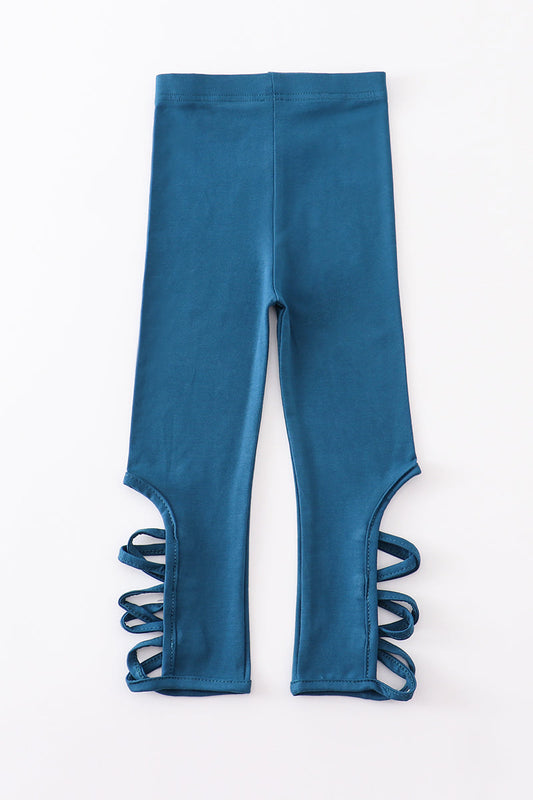 Blue hollow out legging