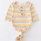 Multicolored stripe baby gown set