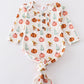 Pumpkin print baby gown set