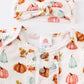 Pumpkin print baby gown set