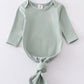 Sage head band baby gown