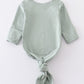 Sage head band baby gown