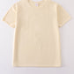 Beige blank basic t-shirt Adult Kids and baby bubble