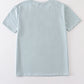 Blue blank basic t-shirt Adult Kids and baby bubble