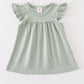 Sage basic ruffle top