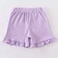 Purple basic ruffle shorts