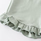 Sage basic ruffle shorts