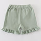 Sage basic ruffle shorts