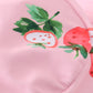 White & pink stripe strawberry print sun hat