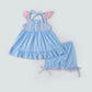 Frozen inspired flutter trim girl set