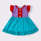 Puple & teal ruffle dress