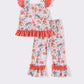 Coral character ruffle pants set