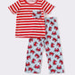 Red stripe crab boy pants set